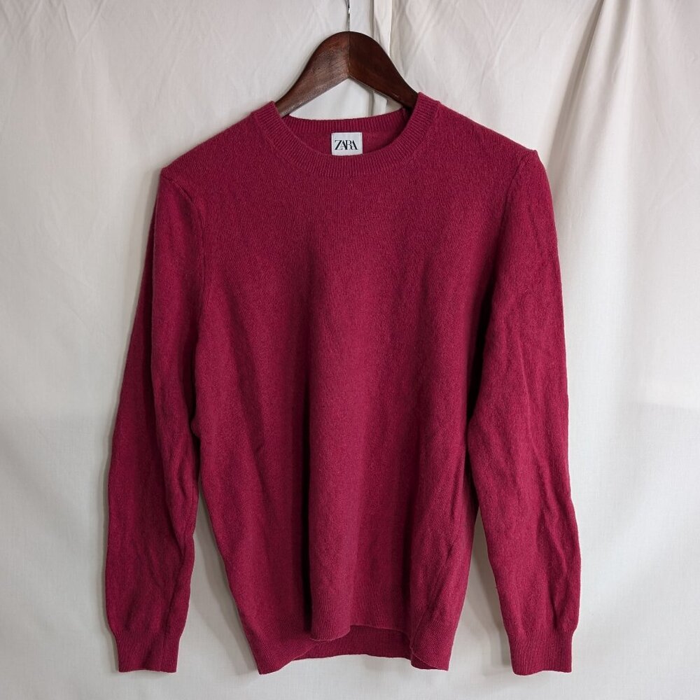 Zara Women's Fuschia Pink Wool Blend Knit Sweater, Small